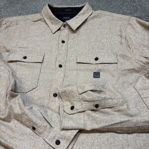 Roark Nordsman Long-Sleeve Flannel Shirt  Beige/Tan XL Adventure Outdoorsman